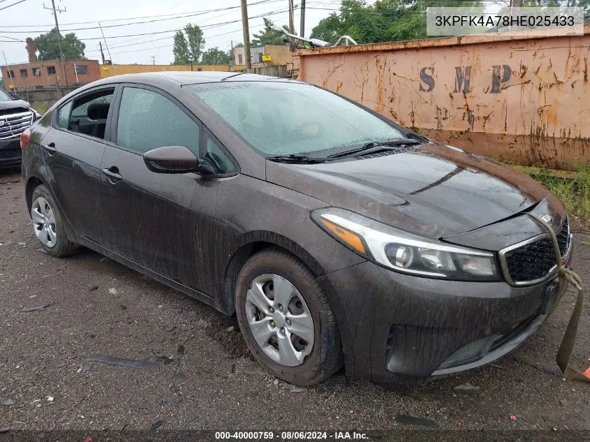 2017 Kia Forte Lx VIN: 3KPFK4A78HE025433 Lot: 40000759