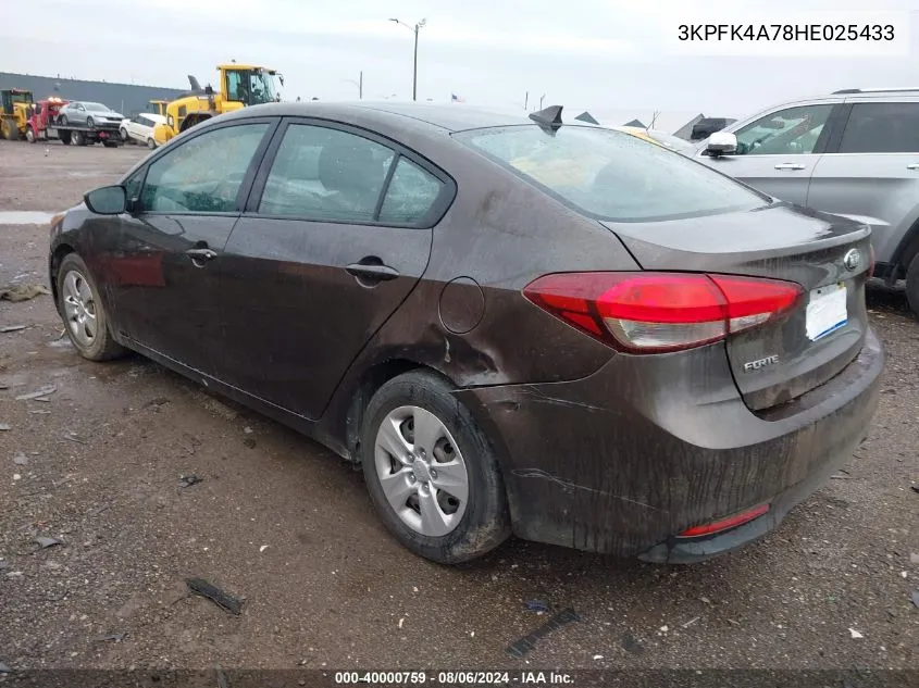 3KPFK4A78HE025433 2017 Kia Forte Lx