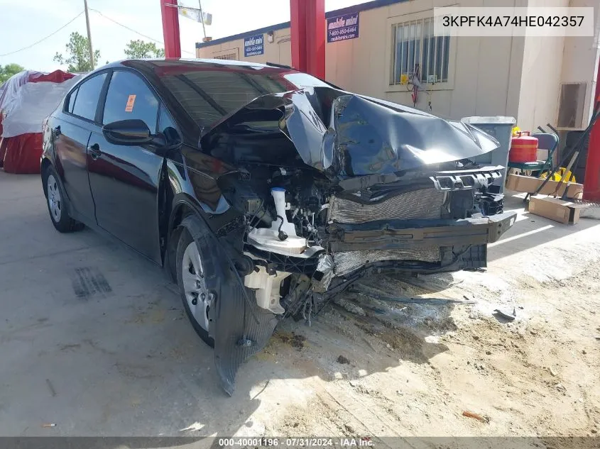 2017 Kia Forte Lx VIN: 3KPFK4A74HE042357 Lot: 40001196