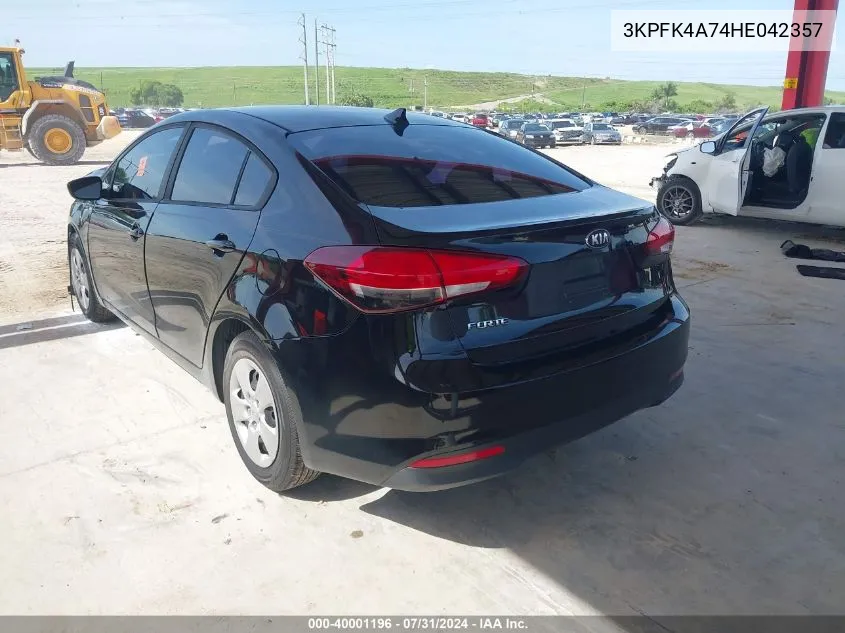 2017 Kia Forte Lx VIN: 3KPFK4A74HE042357 Lot: 40001196