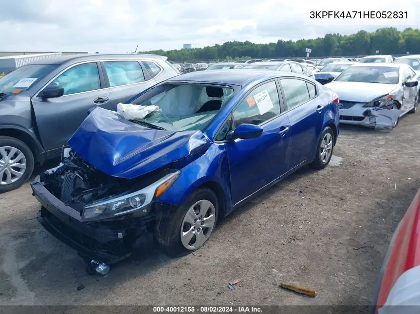 2017 Kia Forte Lx VIN: 3KPFK4A71HE052831 Lot: 40012155