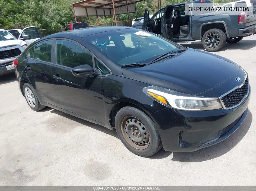 2017 Kia Forte Lx VIN: 3KPFK4A72HE078306 Lot: 40017620