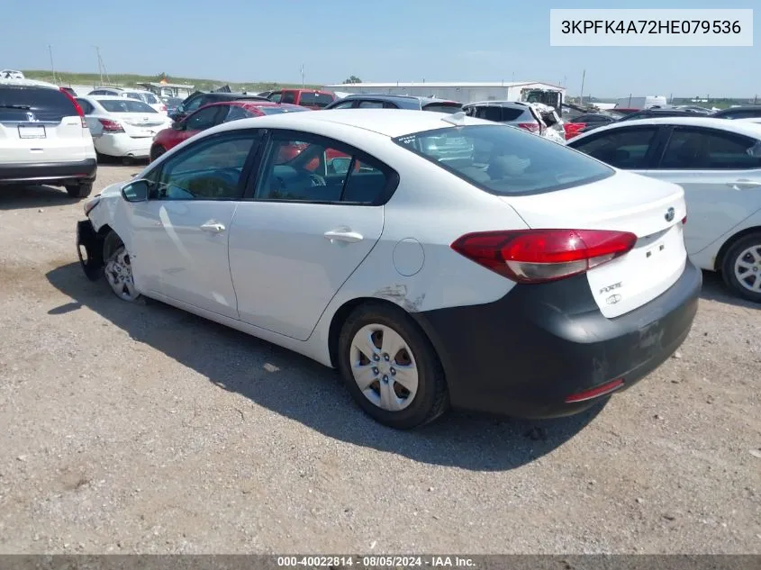 2017 Kia Forte Lx VIN: 3KPFK4A72HE079536 Lot: 40022814