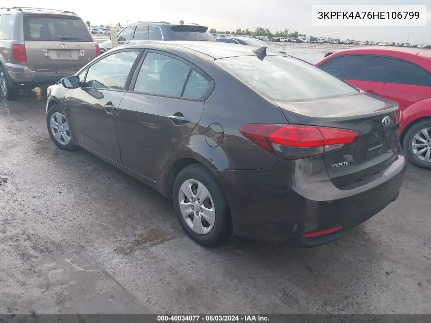 2017 Kia Forte Lx VIN: 3KPFK4A76HE106799 Lot: 40034077