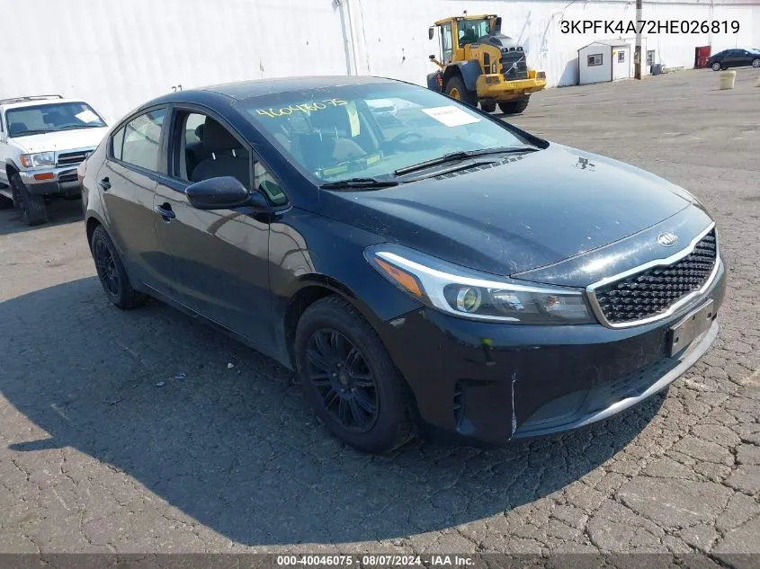 2017 Kia Forte Lx VIN: 3KPFK4A72HE026819 Lot: 40046075