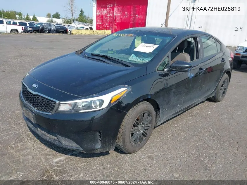 2017 Kia Forte Lx VIN: 3KPFK4A72HE026819 Lot: 40046075