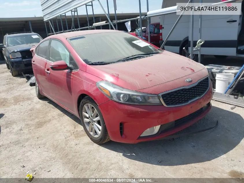 2017 Kia Forte S VIN: 3KPFL4A74HE119886 Lot: 40048534