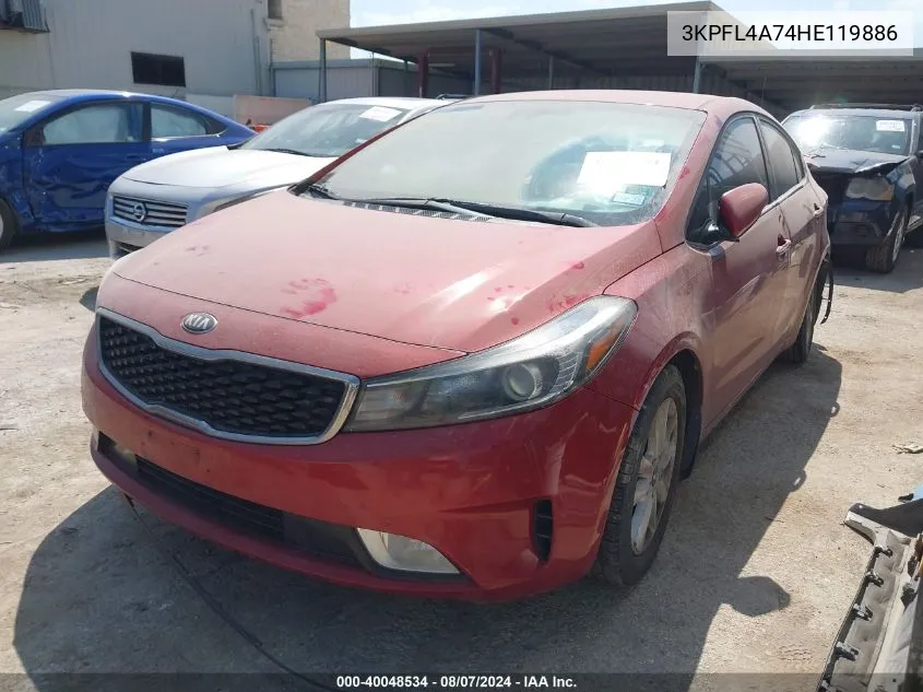 2017 Kia Forte S VIN: 3KPFL4A74HE119886 Lot: 40048534