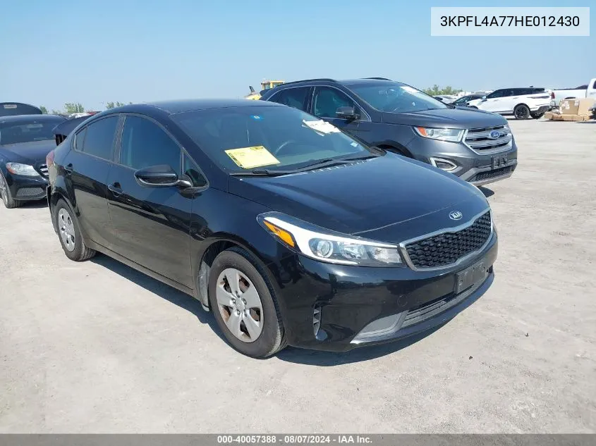 2017 Kia Forte Lx VIN: 3KPFL4A77HE012430 Lot: 40057388