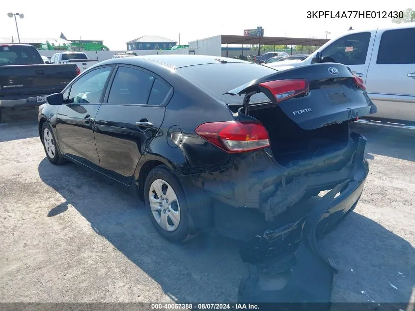 2017 Kia Forte Lx VIN: 3KPFL4A77HE012430 Lot: 40057388