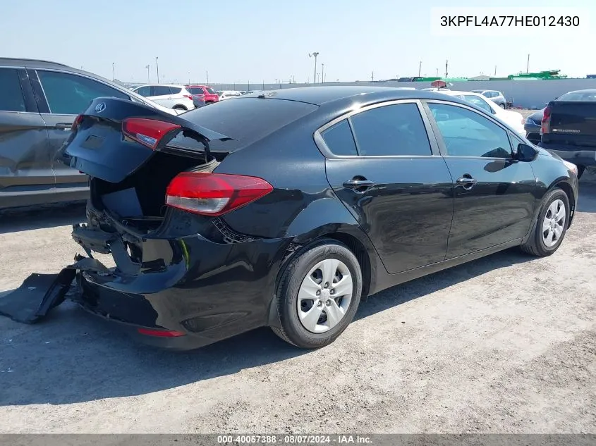 2017 Kia Forte Lx VIN: 3KPFL4A77HE012430 Lot: 40057388