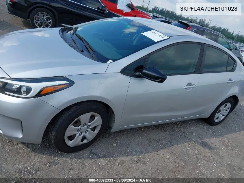 2017 Kia Forte Lx VIN: 3KPFL4A70HE101028 Lot: 40072333