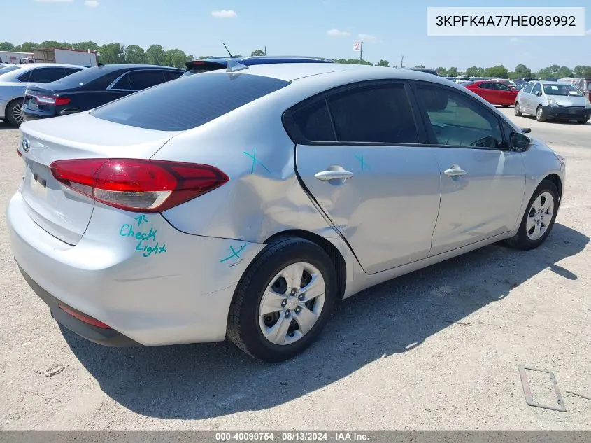 2017 Kia Forte Lx VIN: 3KPFK4A77HE088992 Lot: 40090754