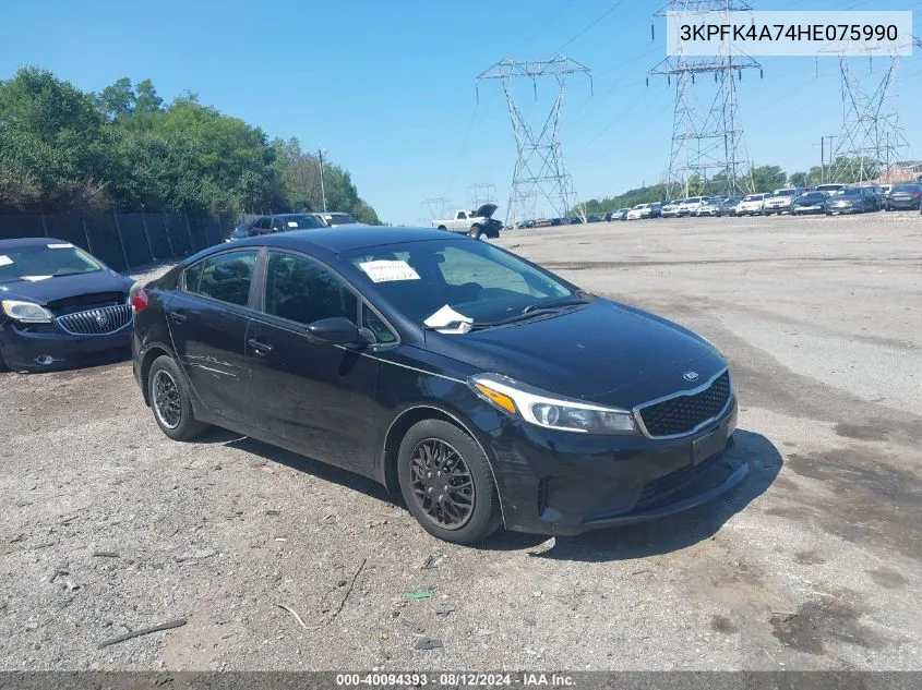 2017 Kia Forte Lx VIN: 3KPFK4A74HE075990 Lot: 40094393