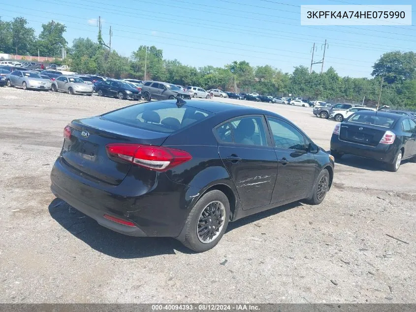 2017 Kia Forte Lx VIN: 3KPFK4A74HE075990 Lot: 40094393