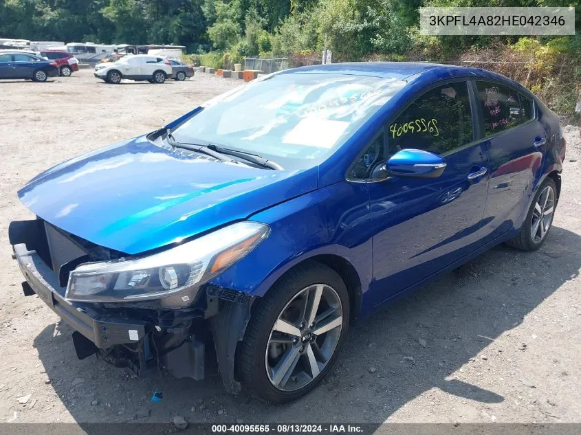 2017 Kia Forte Ex VIN: 3KPFL4A82HE042346 Lot: 40095565