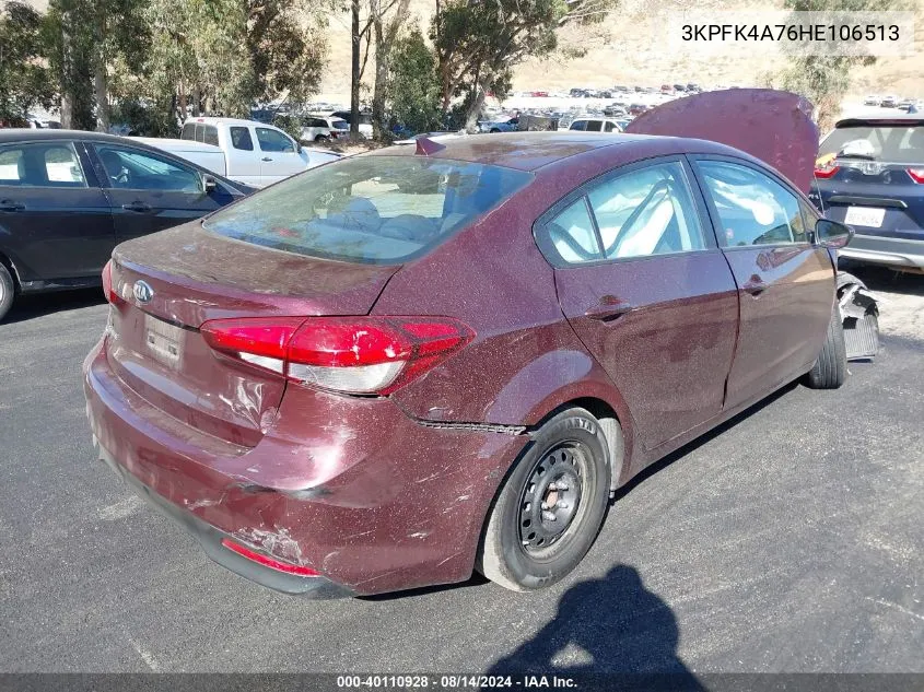 2017 Kia Forte Lx VIN: 3KPFK4A76HE106513 Lot: 40110928