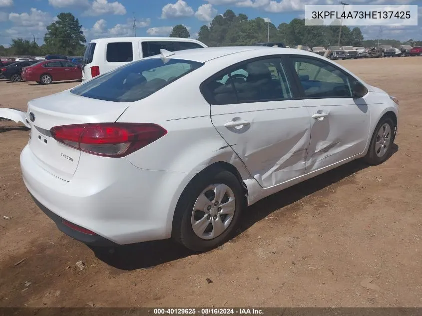 2017 Kia Forte Lx VIN: 3KPFL4A73HE137425 Lot: 40129625