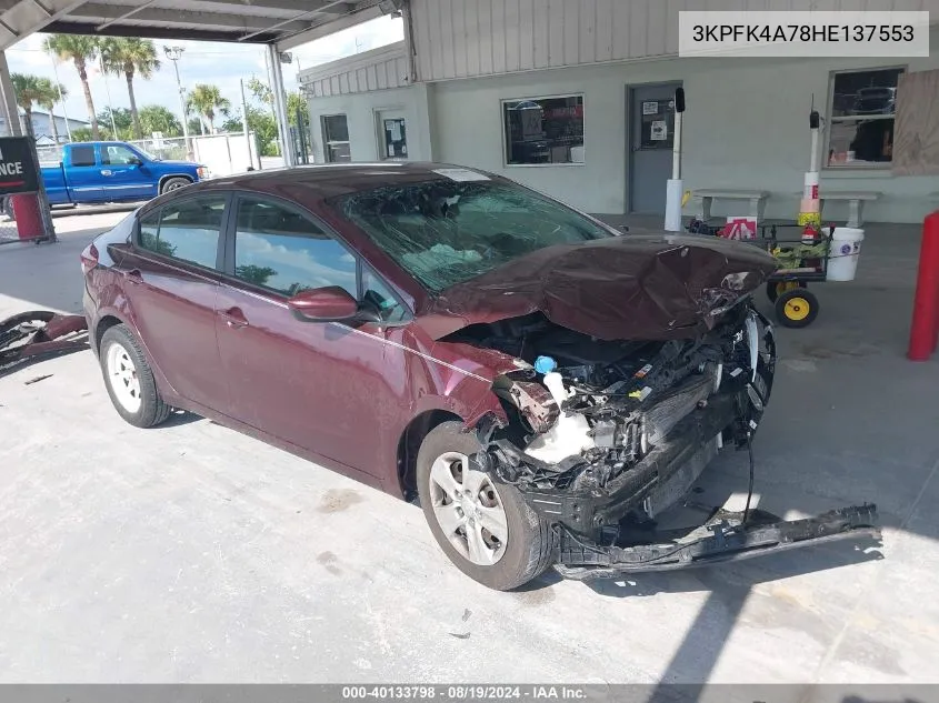 3KPFK4A78HE137553 2017 Kia Forte Lx