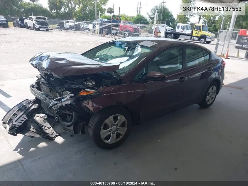 3KPFK4A78HE137553 2017 Kia Forte Lx