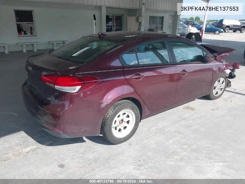 3KPFK4A78HE137553 2017 Kia Forte Lx