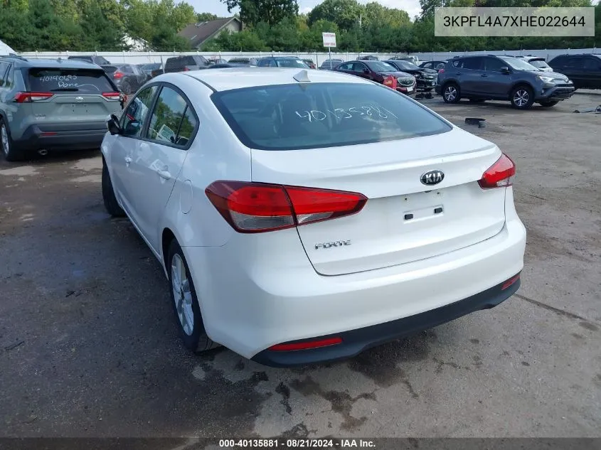 2017 Kia Forte Lx VIN: 3KPFL4A7XHE022644 Lot: 40135881