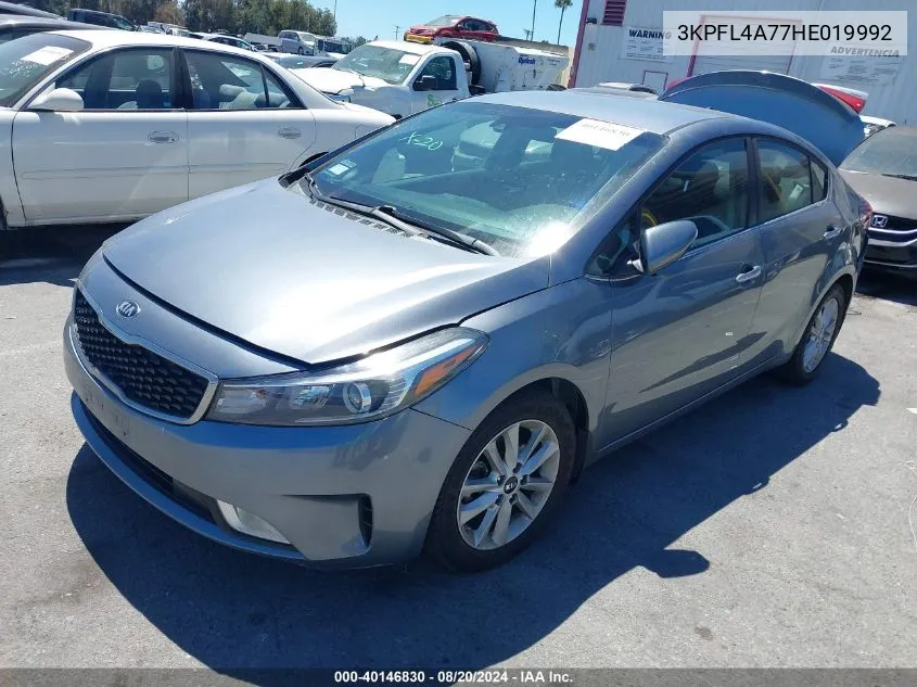 2017 Kia Forte Lx/S VIN: 3KPFL4A77HE019992 Lot: 40146830