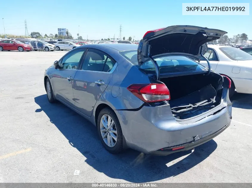 2017 Kia Forte Lx/S VIN: 3KPFL4A77HE019992 Lot: 40146830