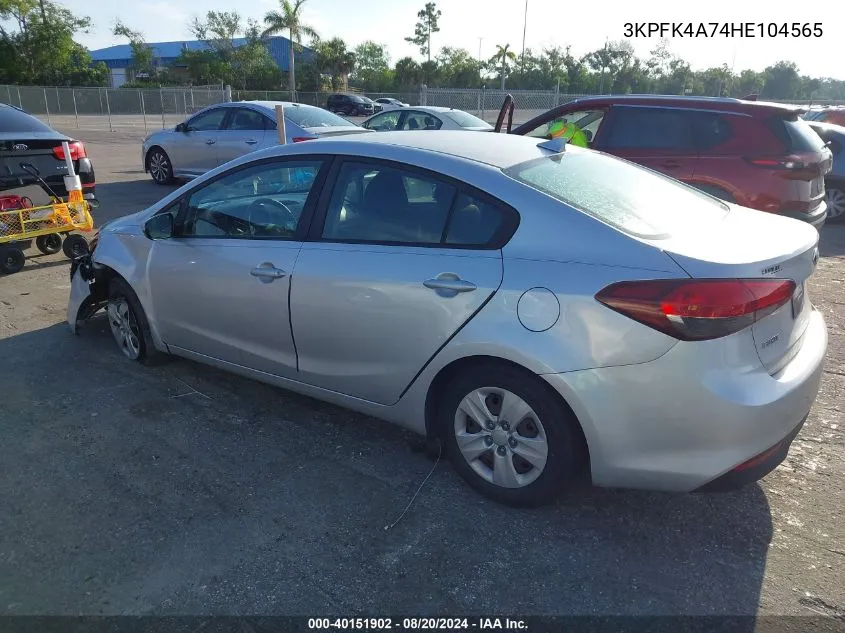 2017 Kia Forte Lx VIN: 3KPFK4A74HE104565 Lot: 40151902