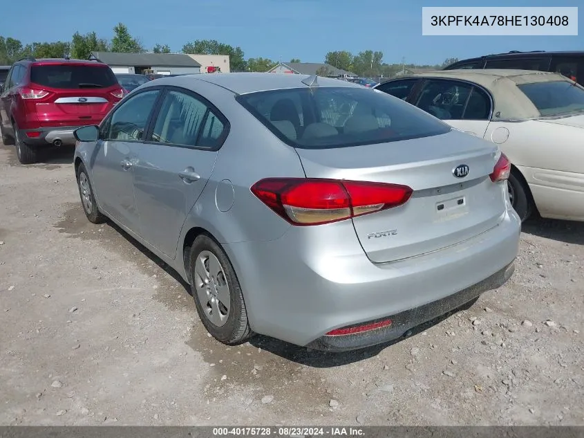 2017 Kia Forte Lx VIN: 3KPFK4A78HE130408 Lot: 40175728