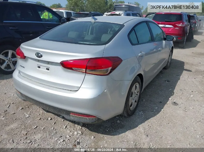 2017 Kia Forte Lx VIN: 3KPFK4A78HE130408 Lot: 40175728