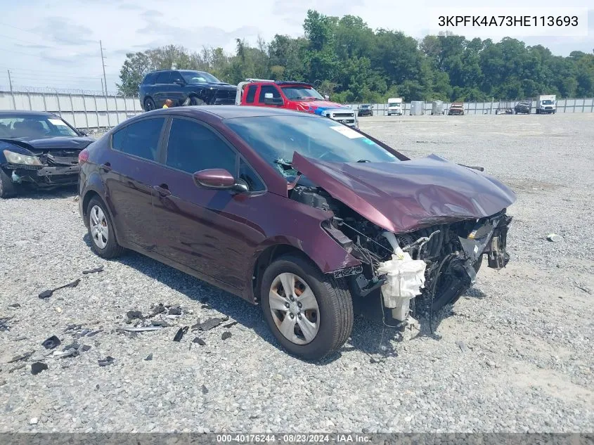 2017 Kia Forte Lx VIN: 3KPFK4A73HE113693 Lot: 40176244