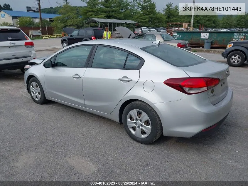 2017 Kia Forte Lx VIN: 3KPFK4A78HE101443 Lot: 40182823