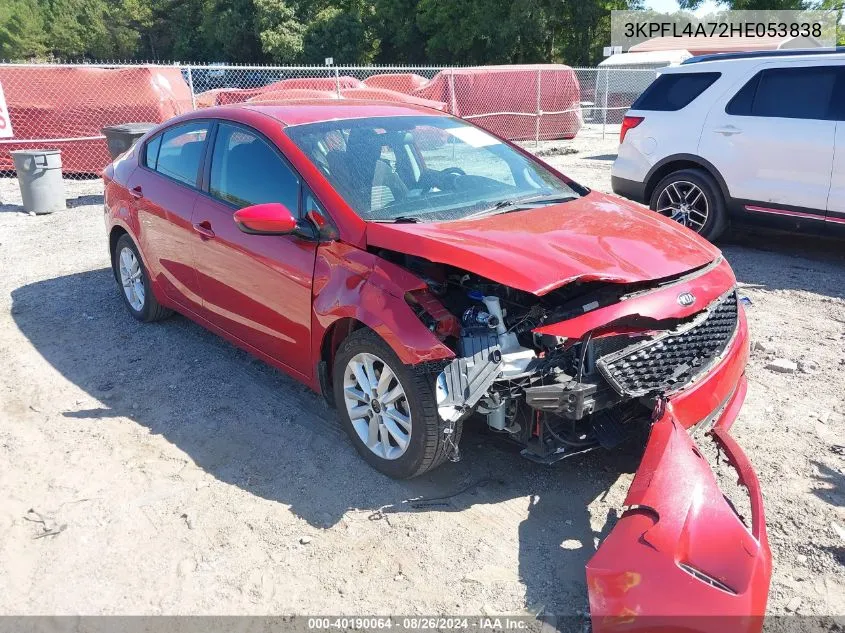 2017 Kia Forte S VIN: 3KPFL4A72HE053838 Lot: 40190064