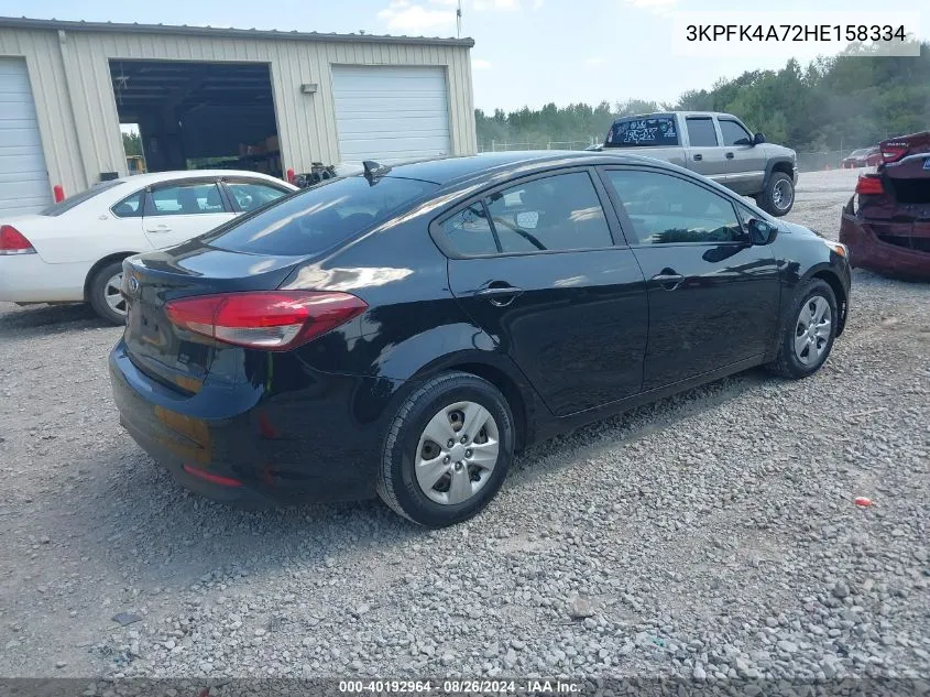 2017 Kia Forte Lx VIN: 3KPFK4A72HE158334 Lot: 40192964