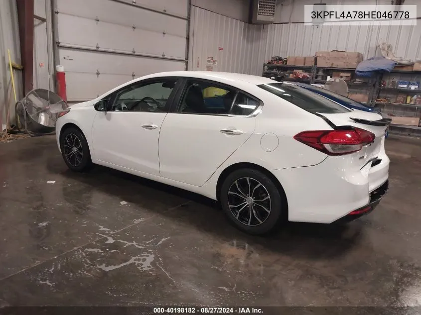 2017 Kia Forte S VIN: 3KPFL4A78HE046778 Lot: 40198182