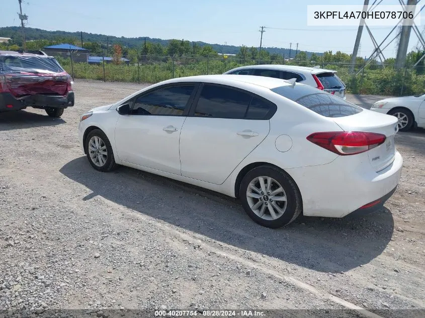 2017 Kia Forte Lx VIN: 3KPFL4A70HE078706 Lot: 40207754