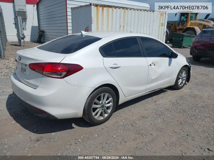 2017 Kia Forte Lx VIN: 3KPFL4A70HE078706 Lot: 40207754