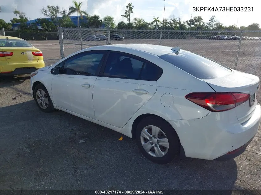 2017 Kia Forte Lx VIN: 3KPFK4A73HE033231 Lot: 40217174