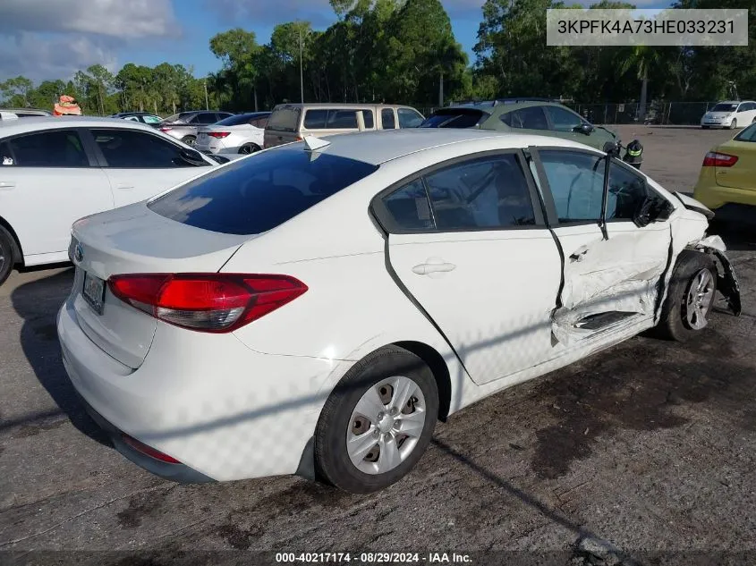 2017 Kia Forte Lx VIN: 3KPFK4A73HE033231 Lot: 40217174