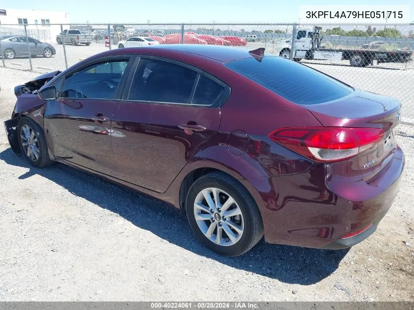 2017 Kia Forte Lx VIN: 3KPFL4A79HE051715 Lot: 40692958