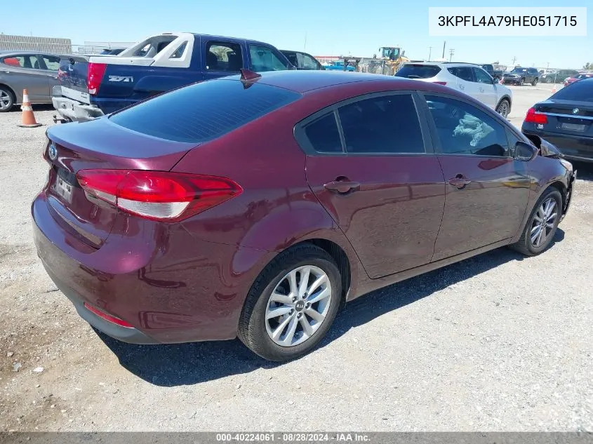 2017 Kia Forte Lx VIN: 3KPFL4A79HE051715 Lot: 40692958