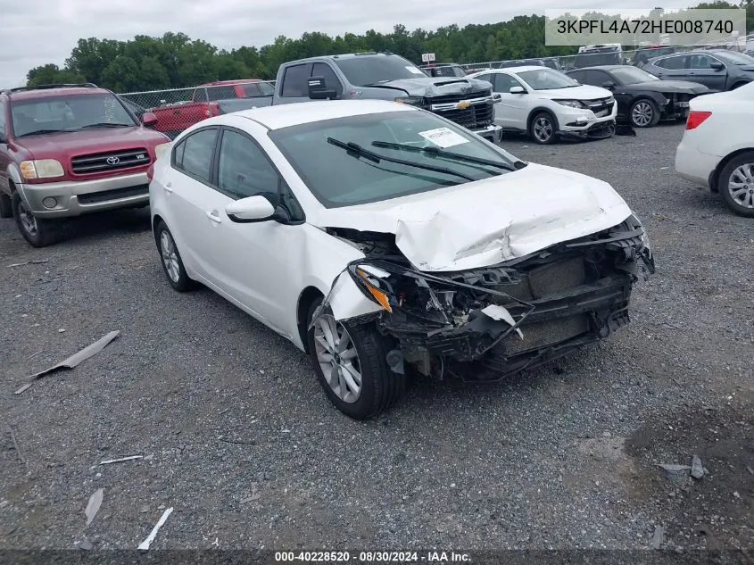 2017 Kia Forte Lx VIN: 3KPFL4A72HE008740 Lot: 40228520