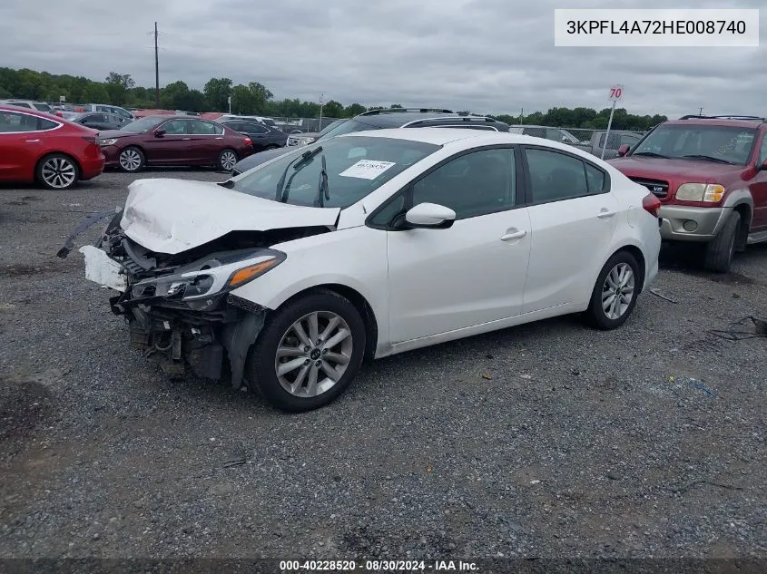 2017 Kia Forte Lx VIN: 3KPFL4A72HE008740 Lot: 40228520