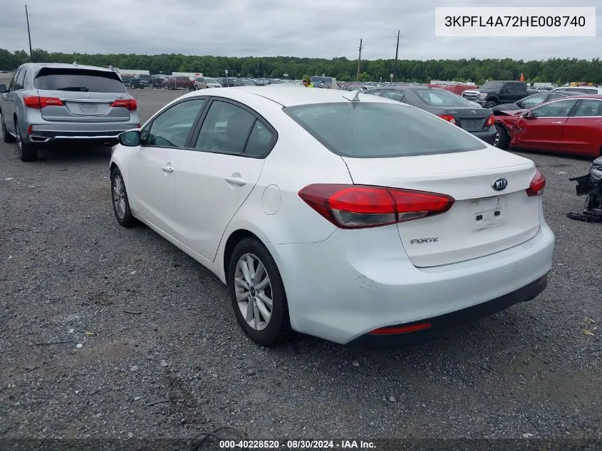 2017 Kia Forte Lx VIN: 3KPFL4A72HE008740 Lot: 40228520