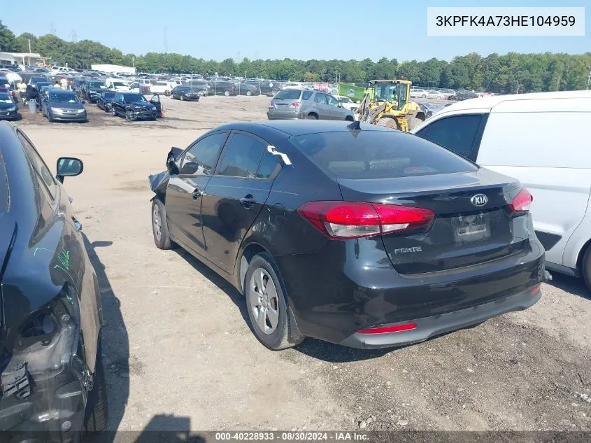 2017 Kia Forte Lx VIN: 3KPFK4A73HE104959 Lot: 40228933