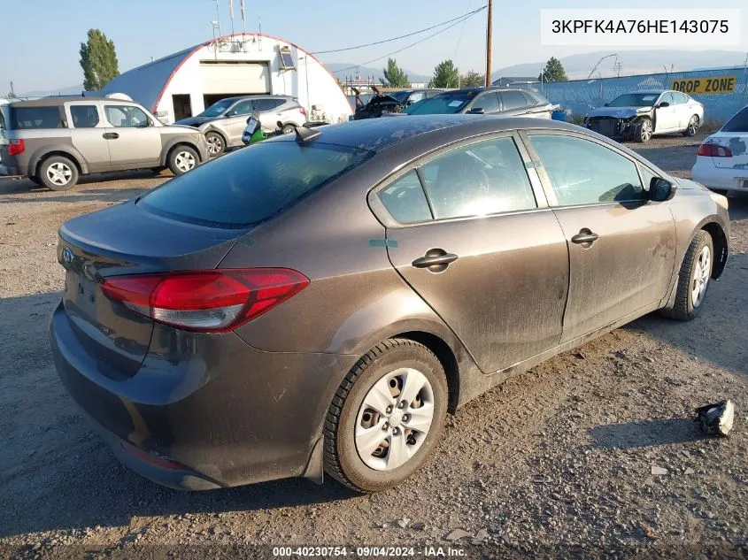 2017 Kia Forte Lx VIN: 3KPFK4A76HE143075 Lot: 40230754