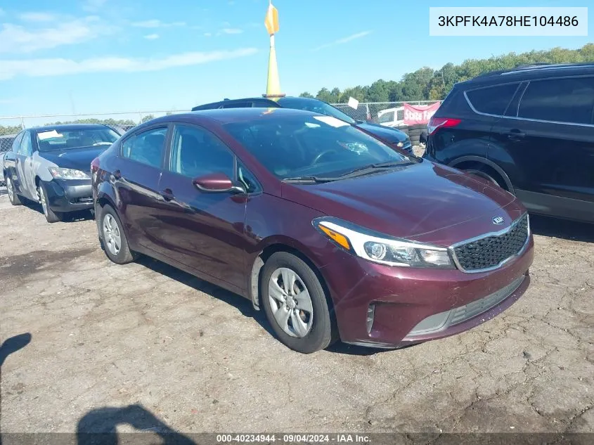 2017 Kia Forte Lx VIN: 3KPFK4A78HE104486 Lot: 40234944