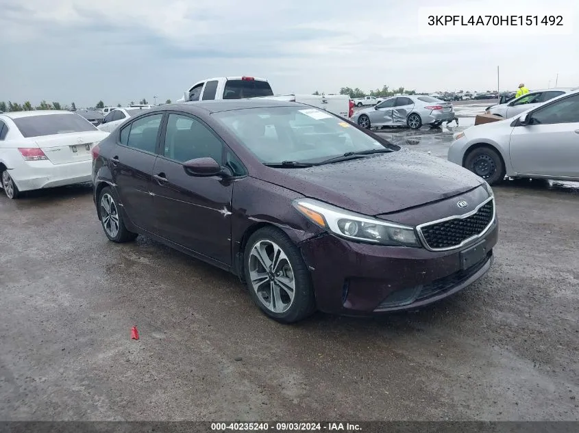 2017 Kia Forte Lx VIN: 3KPFL4A70HE151492 Lot: 40235240