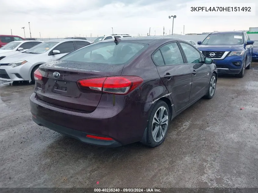 2017 Kia Forte Lx VIN: 3KPFL4A70HE151492 Lot: 40235240